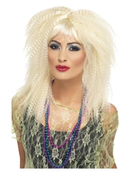 Blond vahvellokk parukas...