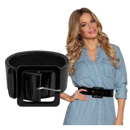 Must läikiv vöö 5,5cm lai