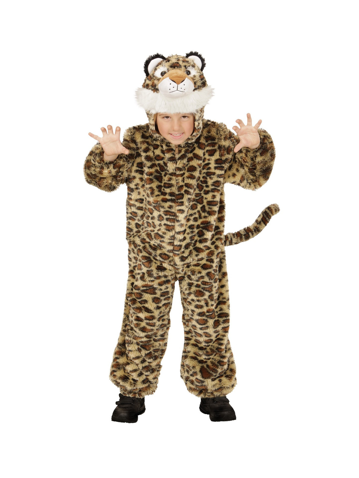 Leopard pehmes plushis (kapuutsiga jumpsuit maskiga)