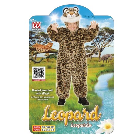 Leopard pehmes plushis (kapuutsiga jumpsuit maskiga)