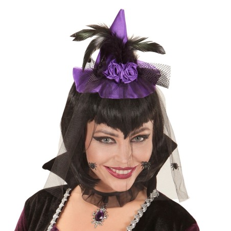 Lilla mini nõiamüts rooside ja tülliga | Maskeraad