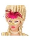 Kuldne roosa kuninglik mask sulgedega | Maskeraad