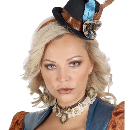 Steampunk pitina choker & cameo kõrvarõngad