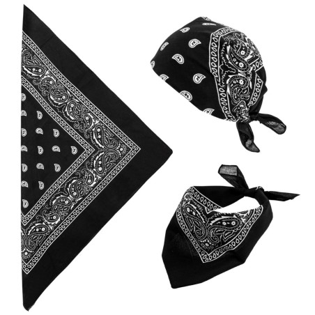 Black Bandana 55x55 cm - 100% puuvill