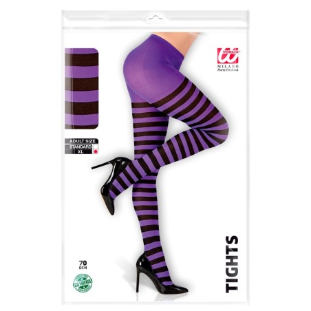 Lilla/must triibuline sukkpüks 70 den XL | Maskeraad