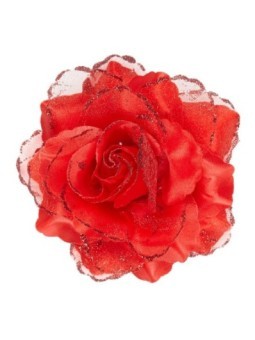 Punane glitter roos klambril