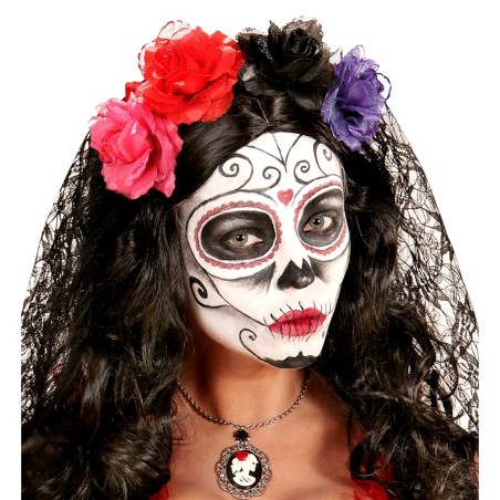 Punase roosi juuste klamber glitteriga