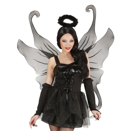 Mustad glitter tiivad 95x110 cm | Maskeraad