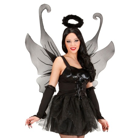 Mustad glitter tiivad 95x110 cm | Maskeraad