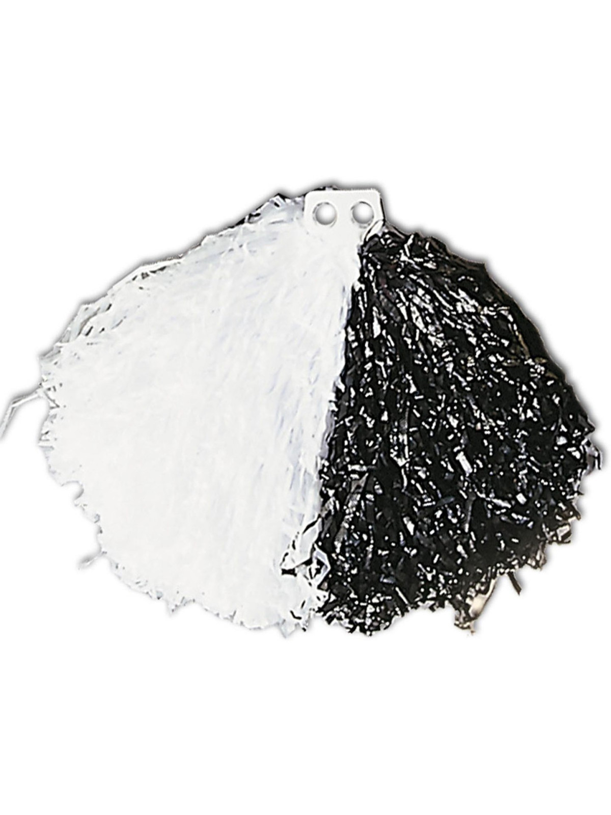 Bicolor pom poms valge/must