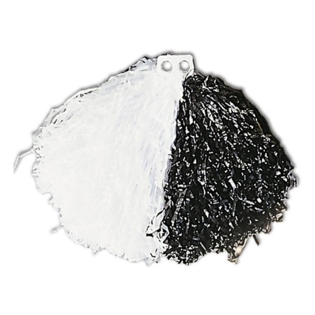 Bicolor pom poms valge/must