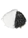 Bicolor pom poms valge/must