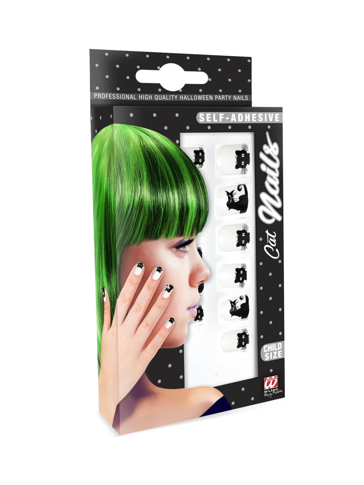 Komplekt "12 isekleepuv kassi küünte" lapse suurus